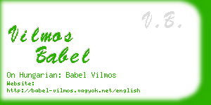 vilmos babel business card